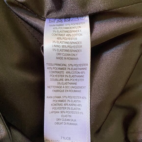 French Connection Black Snake Skin Print Sheath Dress, 3/4-Sleeve Women's Size 6 - Picture 9 of 11